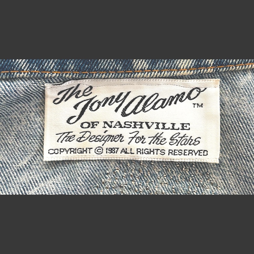 Tony Alamo New York Hand-Painted Rhinestone Denim Jacket – Size XL - Picture 6 of 14